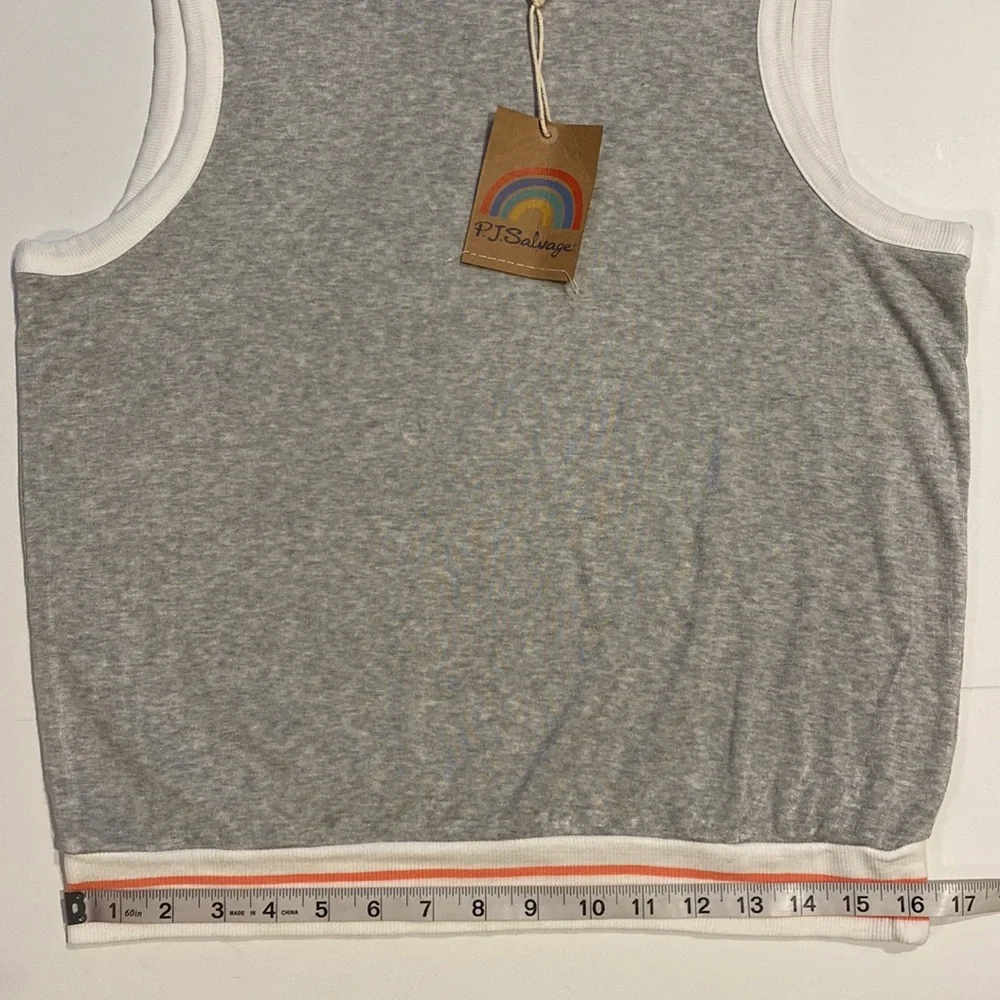 PJ Salvage Medium Heather Gray Tank Top Crew Neck PJ Top New D31e - Picture 13 of 14